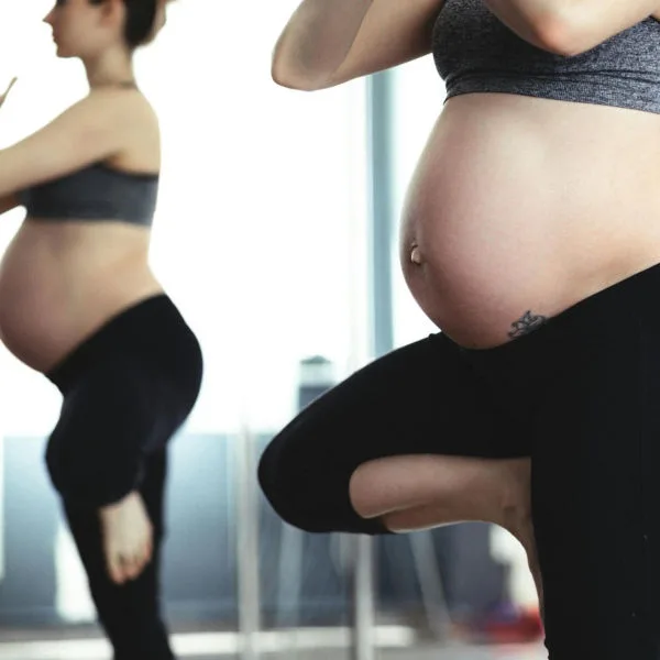 Pregnant women doing pelvic floor exercises